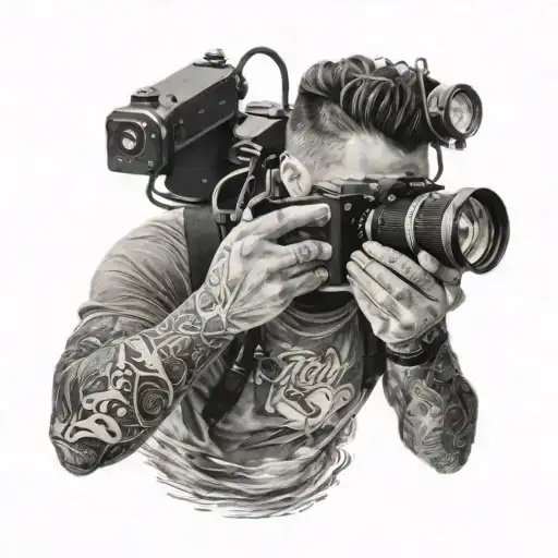 A Realistic Portrait Of A Sealife Photographer Capturing A Stunning Underwater Moment