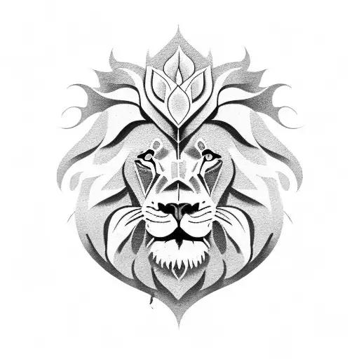Lion And Rose In One