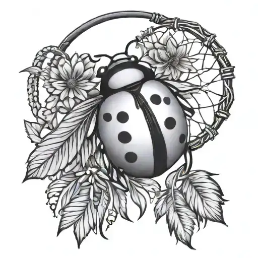 Simple Ladybug And Dream Catcher