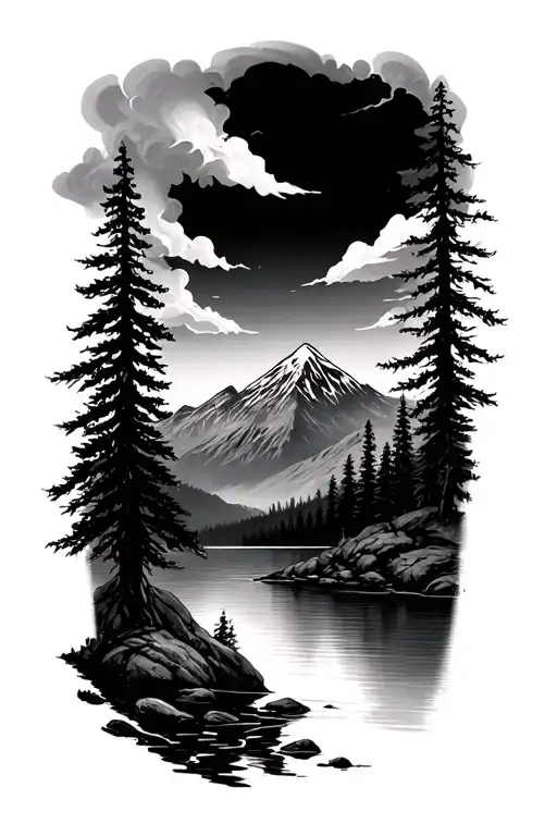 Lake Mountain Landscape