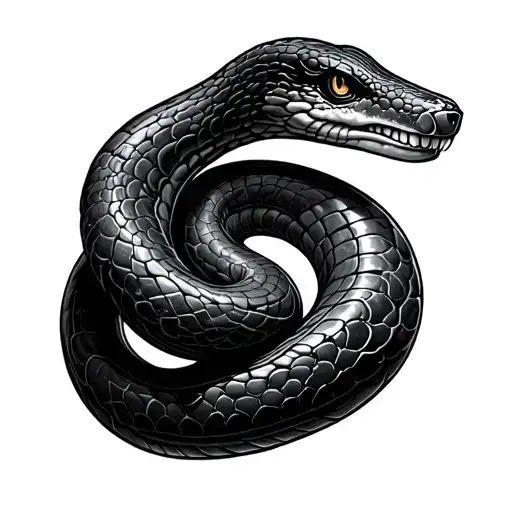 Black Mamba Coiled