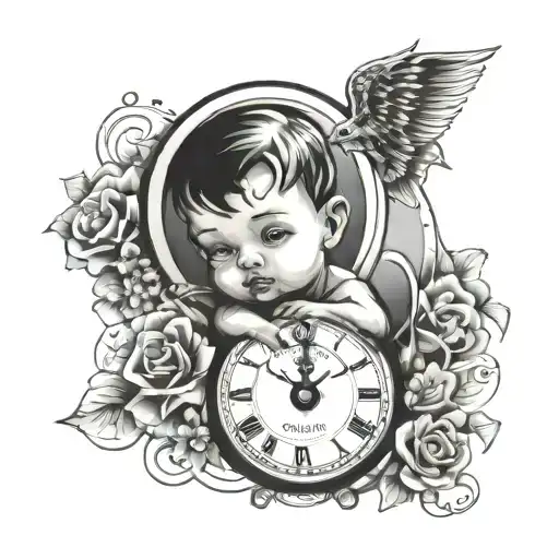 Clock With Baby Boy Lil O