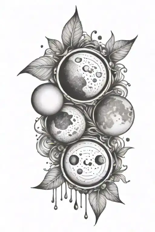 Nordic Rain Drop In Moon Phases