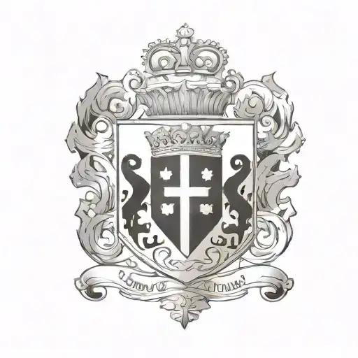 Spanish Coat Of Arms With Swiss Flag Symbol Inside