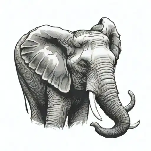 Adult And Baby Elephant Head