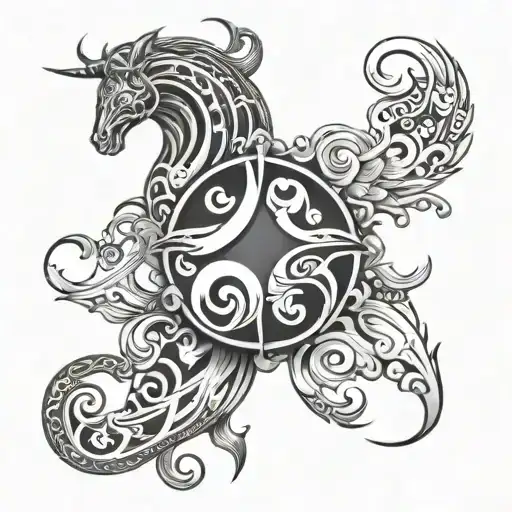 Gemini And Aries Combined Tribal Inspired Design