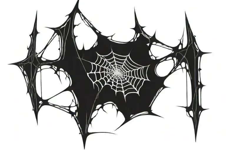 A Stripe Made Of A Spiderweb With Cybersigilism Gothic Style With A Lot Of Nuances
