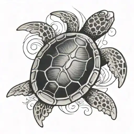 An Aquarius Zodiac Sign On The Shell Of A Turtle