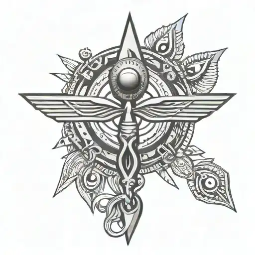 Design An Ankh With An Eye Of Horus In The Middle