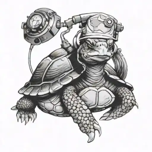 A Nurse Turtle Wearing Headphones