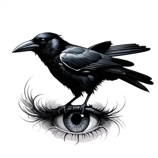 Edgar Allan Poe Dead Eyes With Raven Perched Atop
