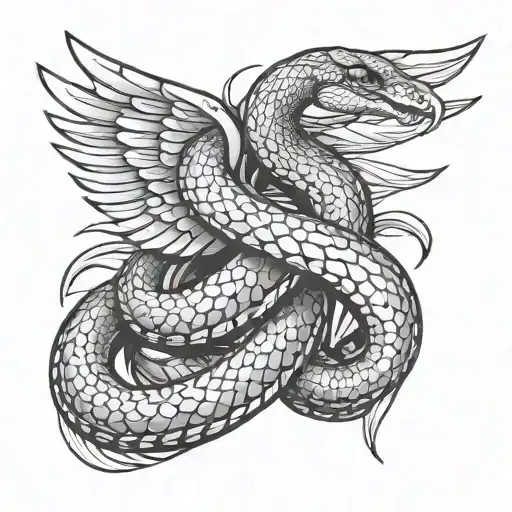 Winged Track Show With Snake Wrapped Around