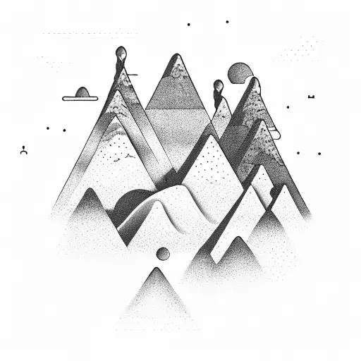 A Mystical Mountain Range Surrounded By Rays Of Light