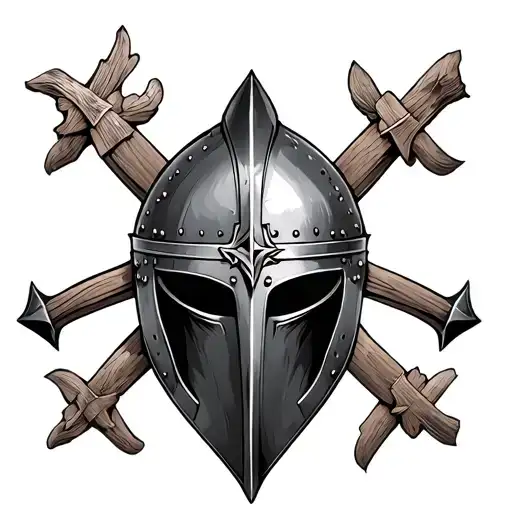 Christian Knight Helmet With A Cross
