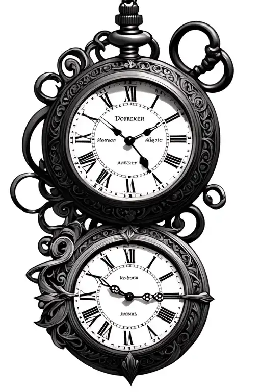 2 Pocket Watch With Roman Numerals Representing Important Dates