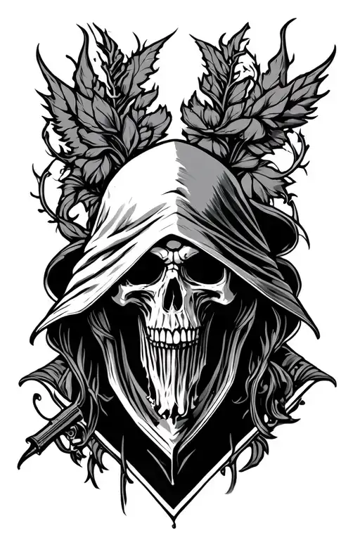 Fine Line Grim Reaper Silohuette