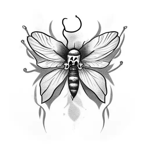 Dagger With Small Flowers And A Death Moth