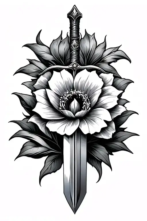 Flower Of Lys With A Sword