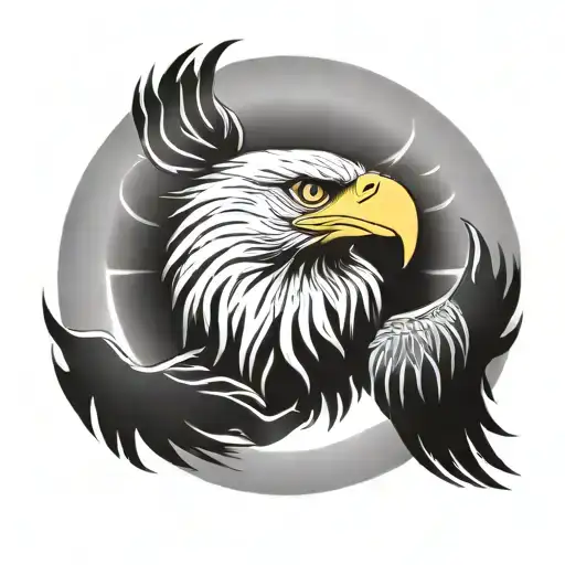 Eagle And Sun Shining