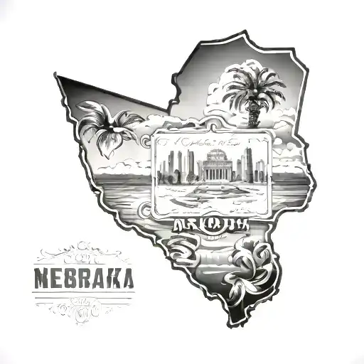 Nebraska State Outline With Florida In The Middle Of It