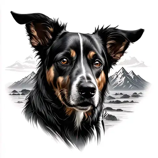 Dog And A Mountain In The Back