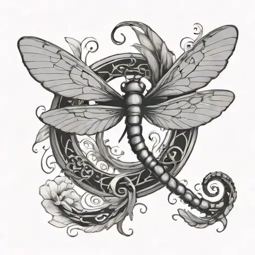 Horseshoe With Dragonfly Landing