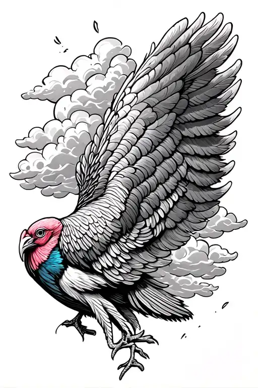 Turkey Wing Surrounded By Clouds