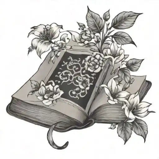 Open Book With Flowers Growing Birth Months January April And December