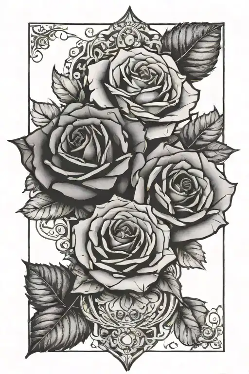 Rose On Forearm Patchwork