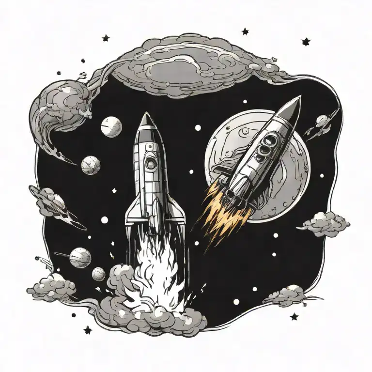 Rocket Ship Blasting Off