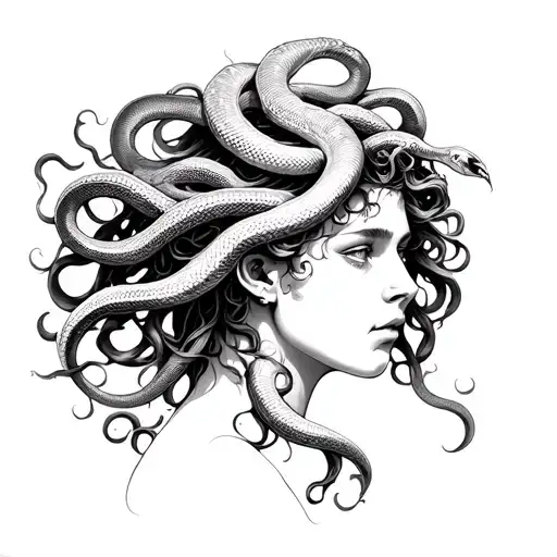 Medusa With 9 Snakes On Head