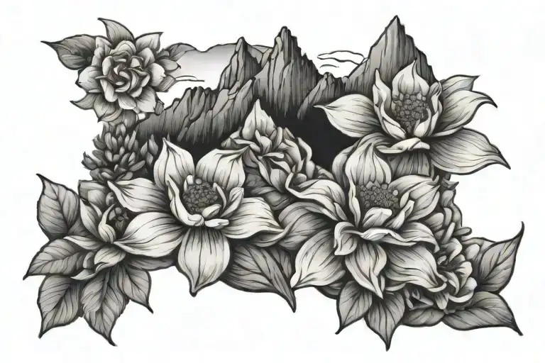 Mountain Range Flowers Growing