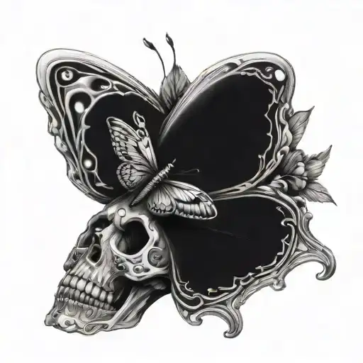 Skeleton Hand With And Butterfly's Wings Vivid