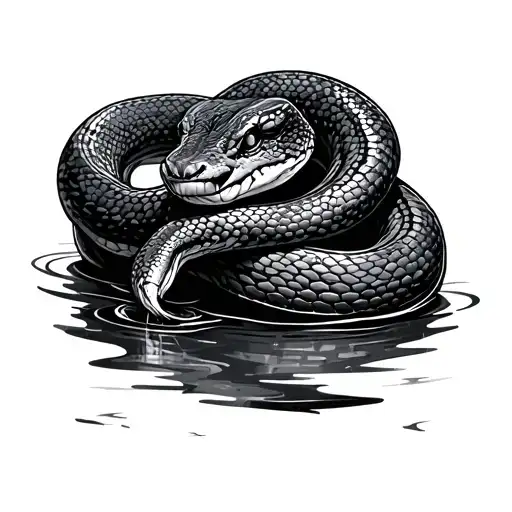 Snake In Swamp
