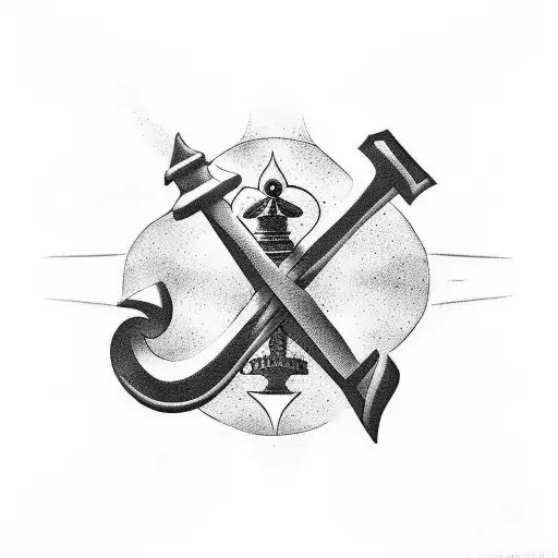 Left Hand Peice Symbol With The Two Fingers Replaced With The Bishop And Rook Chess Peices