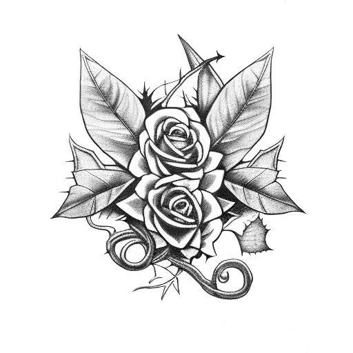 Dagger With Vines And Thorns Around It