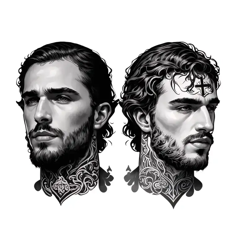 Christian Themed Neck Tattooo For A Male