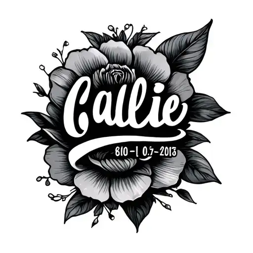Callie Name Written With Date Of Birth