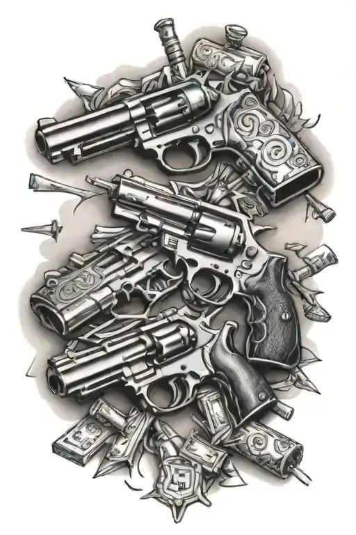 Multiple Guns Money Drugs