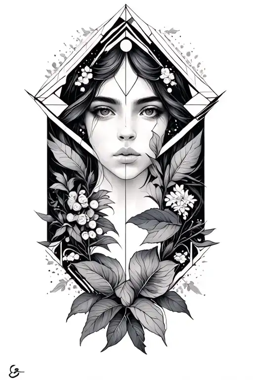 Gemini With Geometric Design Incorporating Elements Of Nature