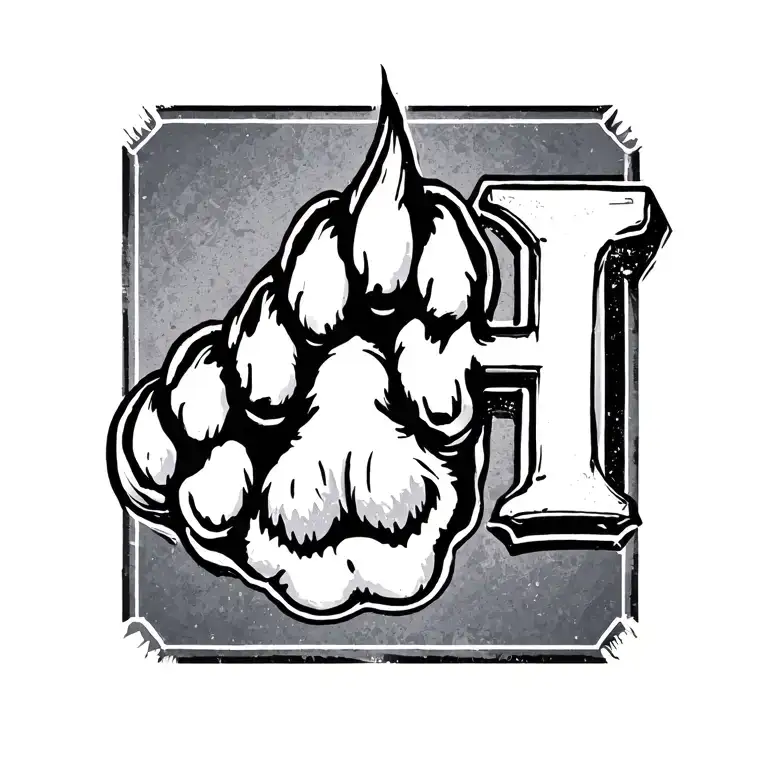 Dog's Paw With Letter H Incorporated In Homage