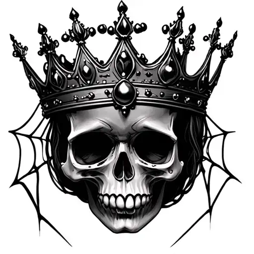 Princess Crown Skull And Spider Webs