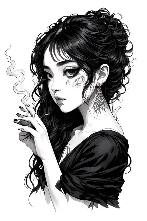 Zodiac Virgo Japanese Girl Smoking