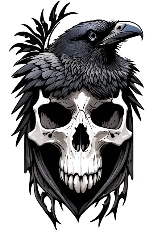 Crow Skull Above Nordic Design