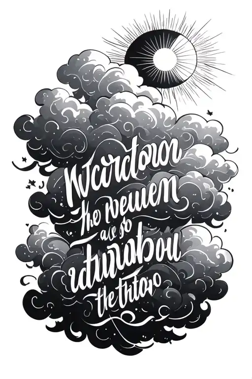 Bible Verse Outlines With Clouds And The Top Has The Heaven Sun Shining On The Verse