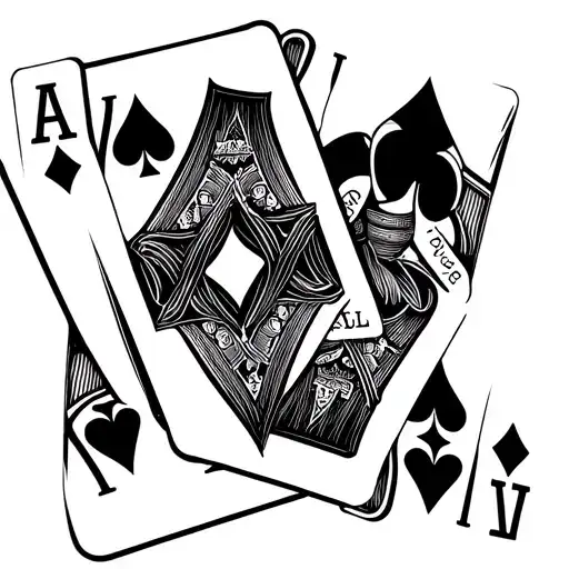 Ace And Jack Of Diamond Playing Cards On Top Of Eachother In A Hand Of Blackjack