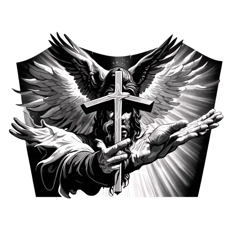 Christian Themed Tattooo For A Male