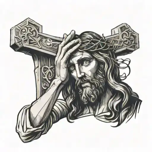 Jesus Christ Holding Cross