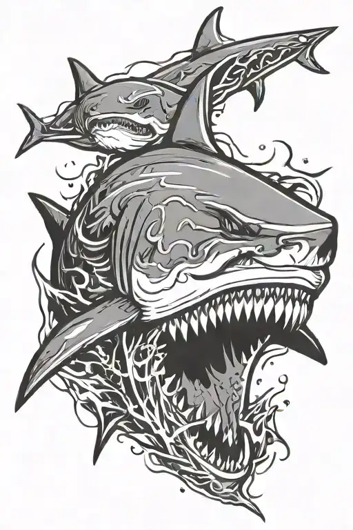 Strong Shark Graffiti Style With The Name Taysharkz In Graffiti Font