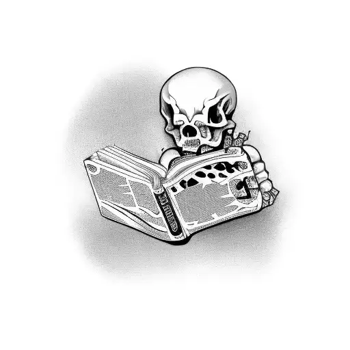 Skeletone Reading A Book